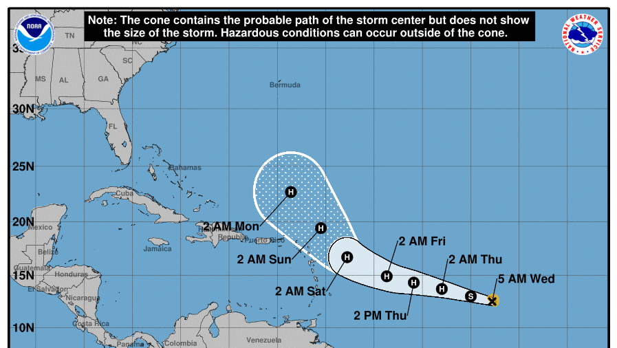 Jose strengthens into hurricane in Atlantic Ocean