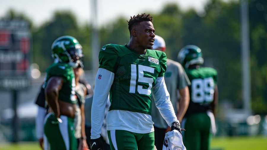 Former New York Jets wide receiver Josh Bellamy (15) during New York Jets Training Camp on July 29, 2019 at the Atlantic Health Jets Training Facility in Florham Park, N.J.