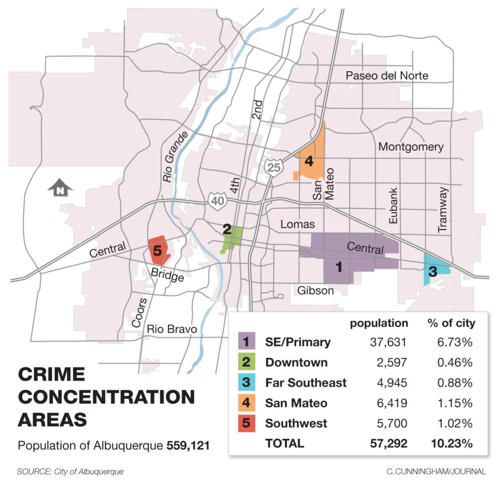 Crime Map Shows Most Dangerous Areas To Live In Albuquerque   Journal Crime Map 1502468493 