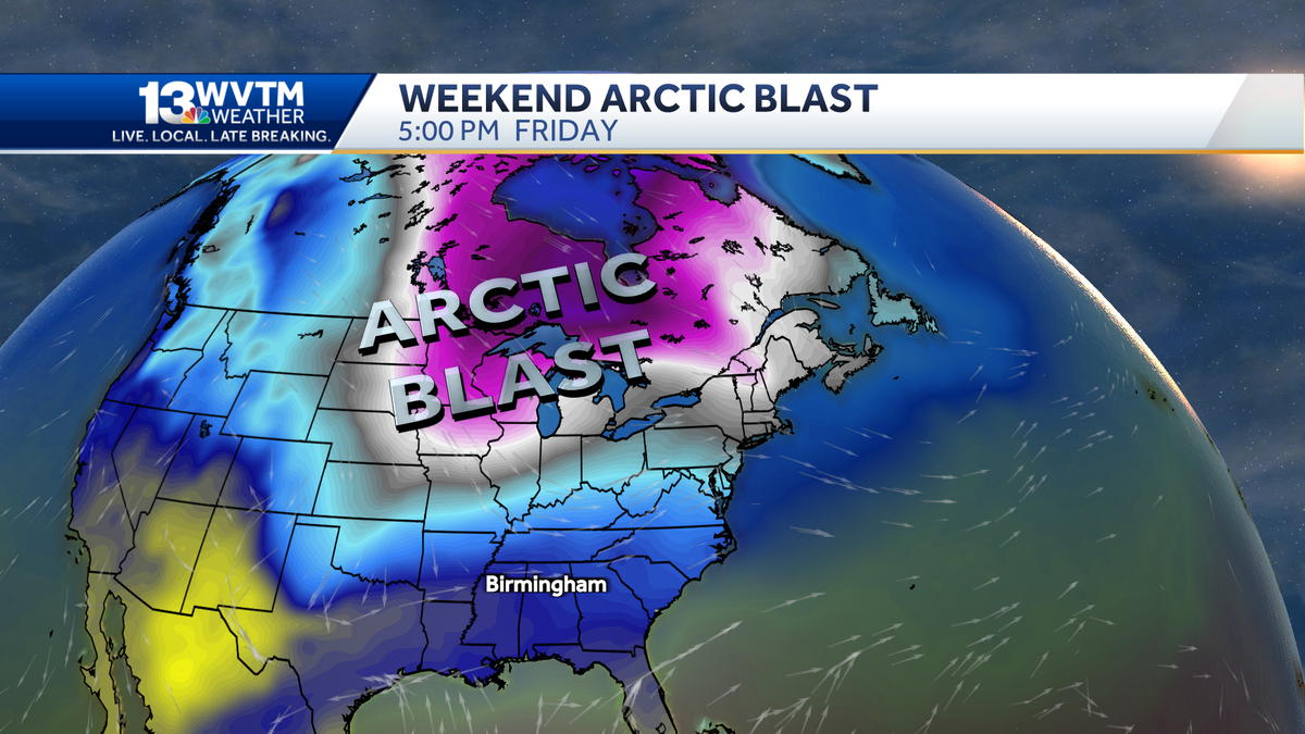 Arctic air is blowing in from Canada this weekend, and snow is falling in the north