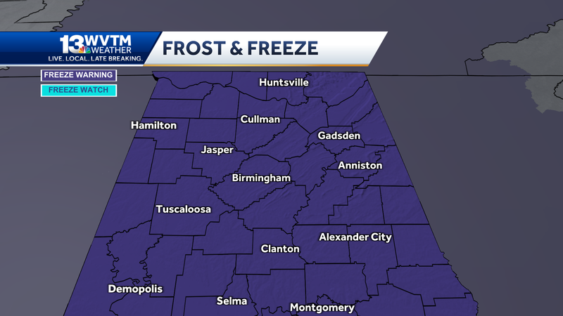 One more freezing cold night ahead of a nice warming trend