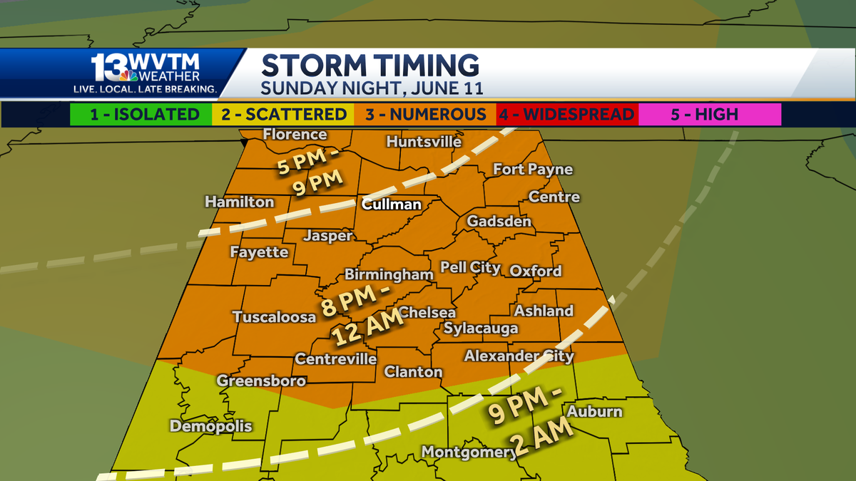 Impact weather: strong storms this afternoon across Alabama - WVTM