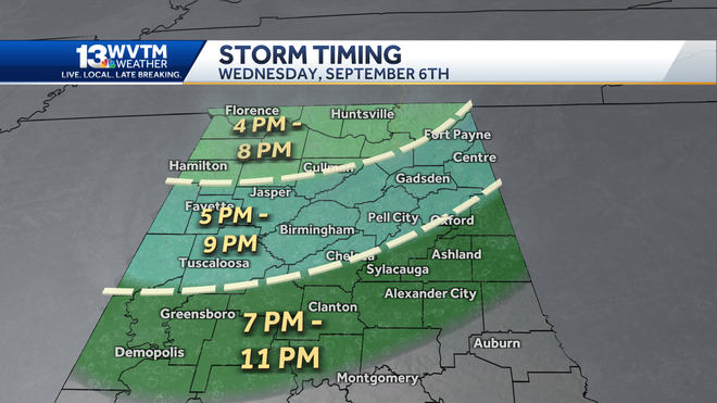 Alabama forecast: Severe storms with large hail Wednesday