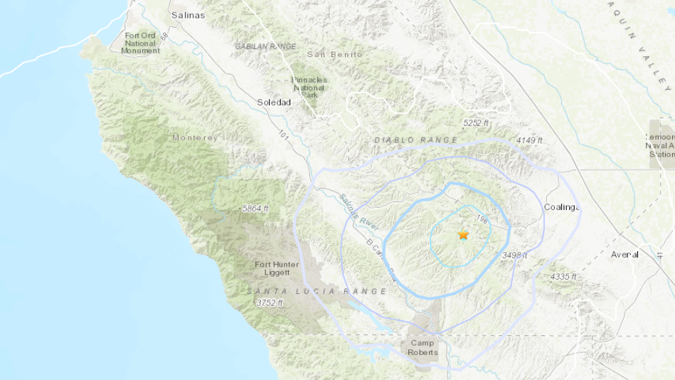 A 3.5 magnitude earthquake hits Monterey County