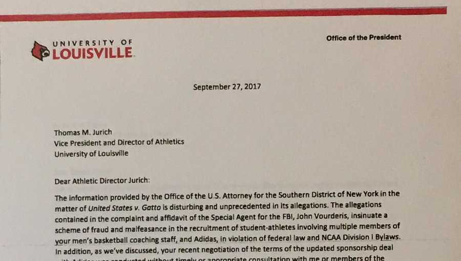 UofL releases suspension letters for Pitino, Jurich