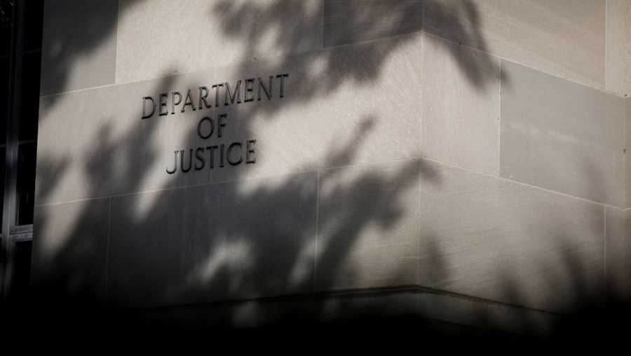 Photo taken on Oct. 20, 2020 shows the U.S. Department of Justice building in Washington D.C.