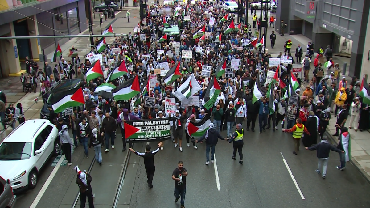 Justice for Palestine rally in downtown Cincinnati Saturday