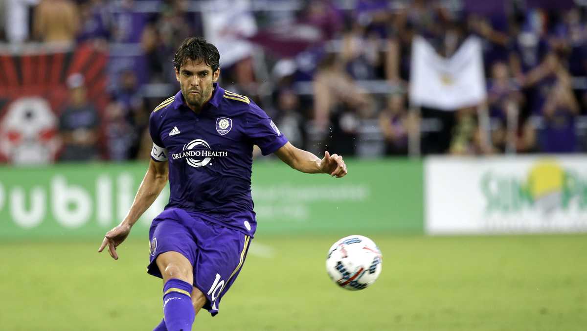 Brazilian soccer star Kaka smiles as he arrives at Orlando International  Airport, Monday, June 30, 2014, in Orlando, Fla. Kaka is the first  designated player to sign with the Orlando City Soccer