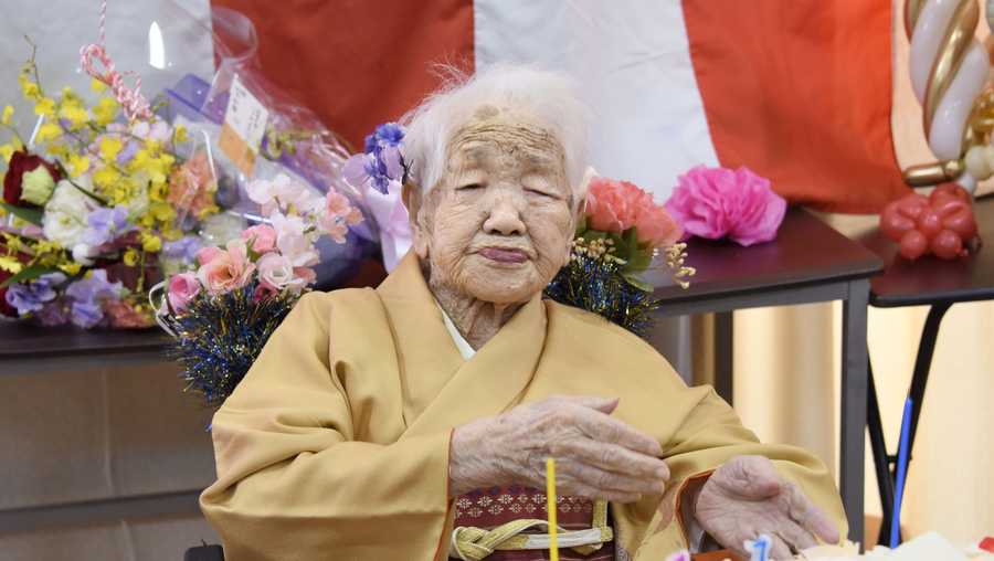 Kane Tanaka, recognized as the world's oldest living person by Guinness World Records, is pictured in Fukuoka, southwestern Japan, on Jan. 5, 2020, as a nursing home celebrates three days after her 117th birthday. (Photo by Kyodo News via Getty Images)