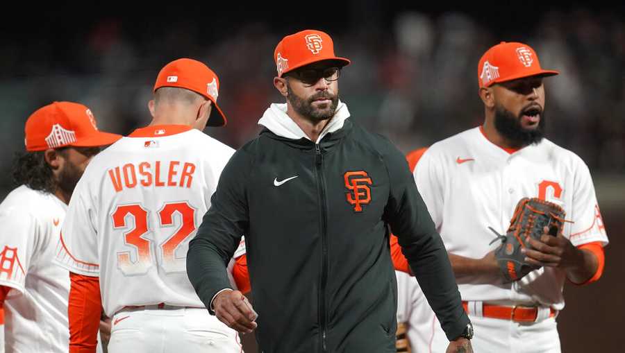 San Francisco, United States. 19th Sep, 2021. San Francisco Giants manager  Gabe Kapler waits in the dugout before a game against the Atlanta Braves at  Oracle Park on Sunday, September 19, 2021