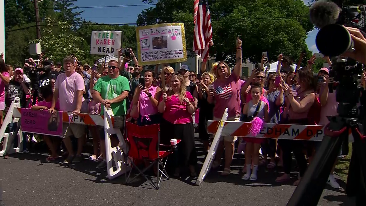 Near courthouse Karen Read visits supporters while jury deliberates  WCVB Boston