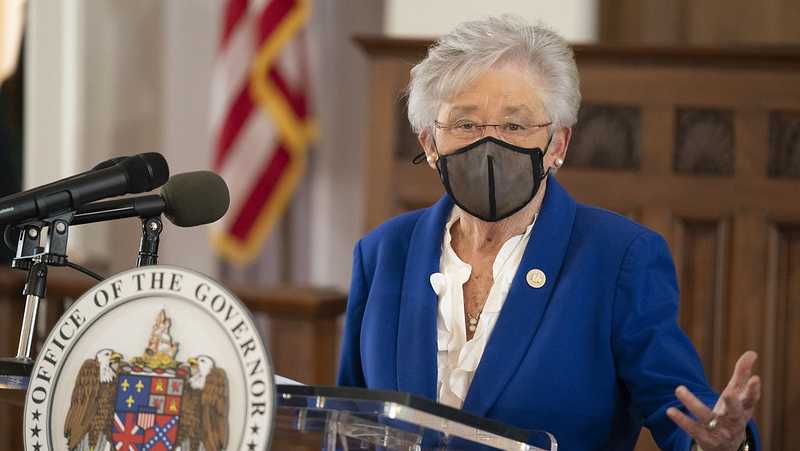 Governor Kay Ivey speaking at a Coronavirus update press conference