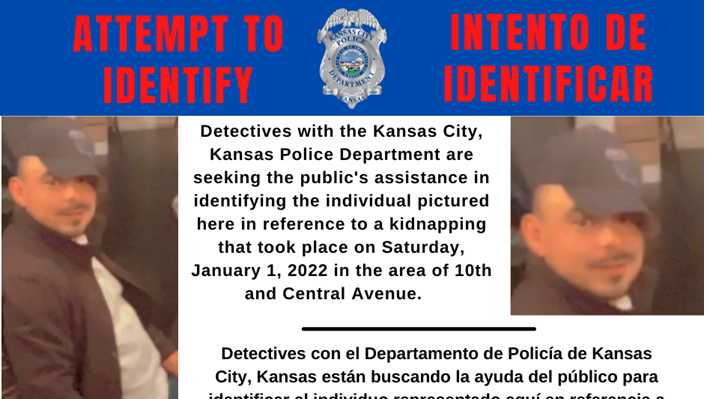 Kansas City, Kansas police seek help to identify kidnapping suspect
