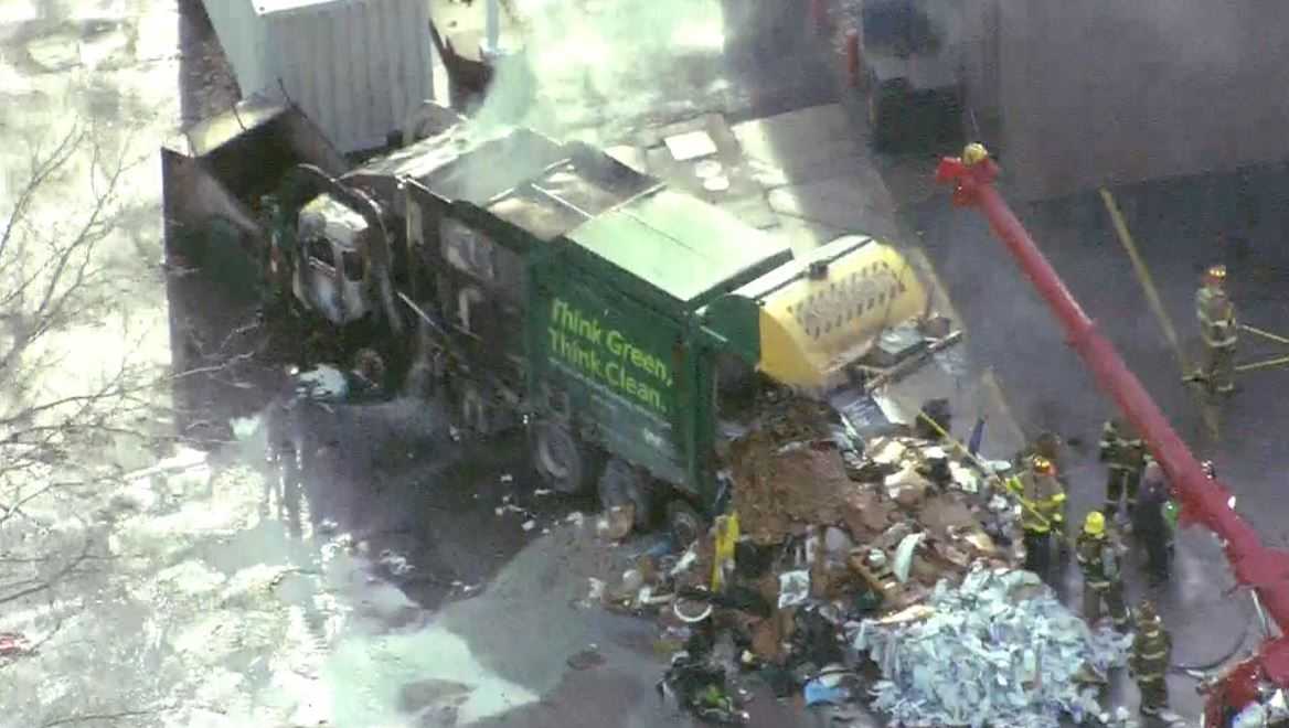 Deffenbaugh garbage truck explodes at KCK gas station Friday