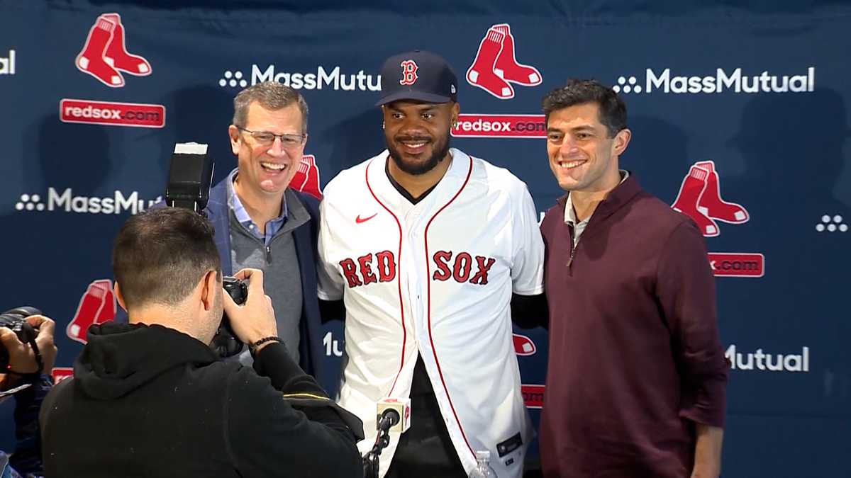 Kenley Jansen introduced by Red Sox