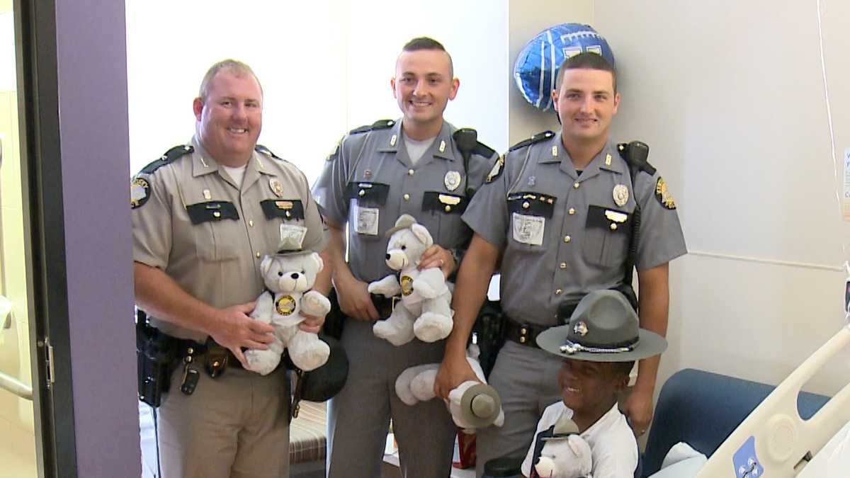 KSP troopers deliver teddy bears to patients at Norton Children's Hospital