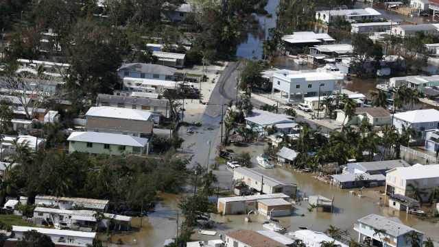 Live: Aerial View Over Storm-ravaged South Florida