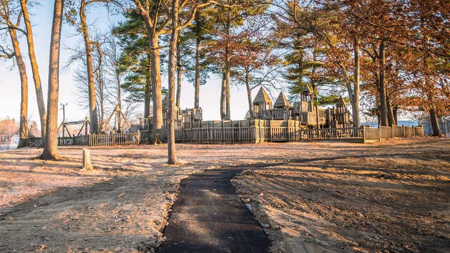 A December 2018 photo of the Kiddie Junction Playground at Pirone Park in Ayer, Massachusetts
