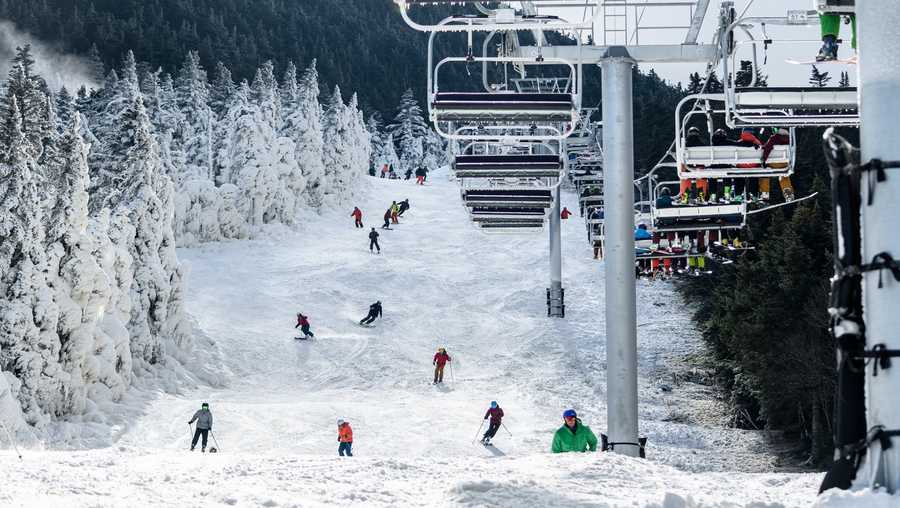 Skiers make their way down the slopes on Killington Resort's "Day One" of the new season.