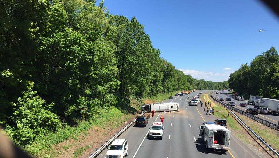 Photos: Bus crash closes I-95 near Cecil County