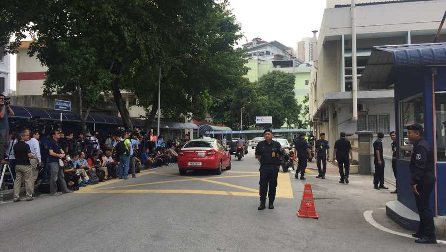 A picture of the scene at the hospital mortuary in Kuala Lumpur, Malaysia, where Kim Jong Un's half-brother, Kim Jong Nam's body is currently located. A woman has been arrested in connection with his murder, Malaysian police said. Investigators are awaiting the results of an autopsy on his body.