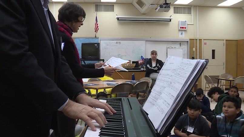 Carmel Bach Festival musicians work with students at King Elementary in Seaside.