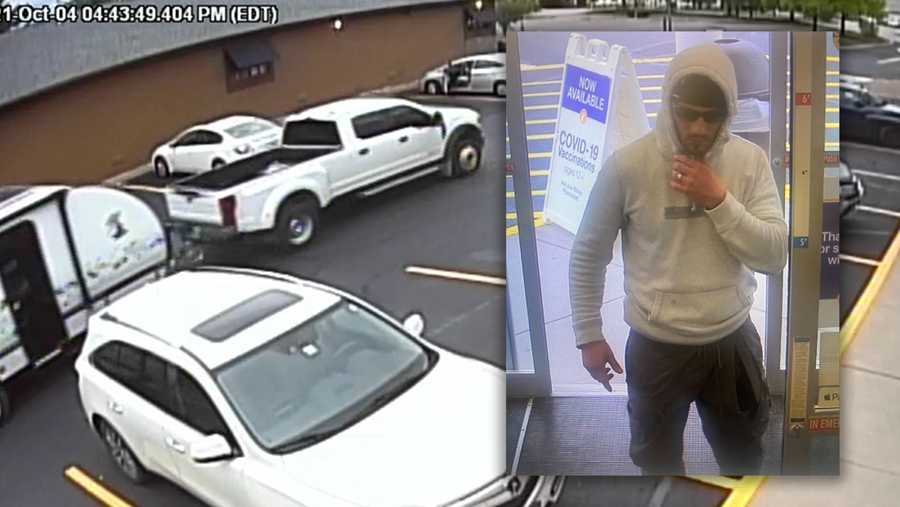 Robbery suspect, as seen on surveillance footage