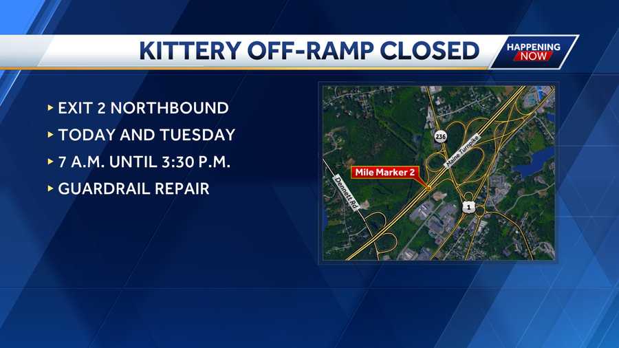 Kittery Exit 2 ramp closed