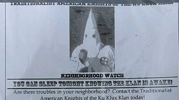 Covington Residents Find KKK 'neighborhood Watch' Fliers On Their Doorsteps