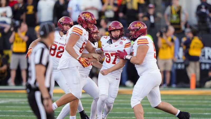 Konrardy comes through: Cyclones freshman kicker wins Cy-Hawk game with 54-yard field goal