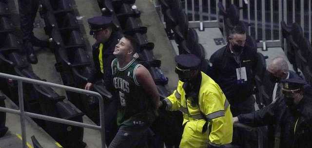 Celtics fan throws water bottle at Kyrie Irving after game, is detained -  NBC Sports