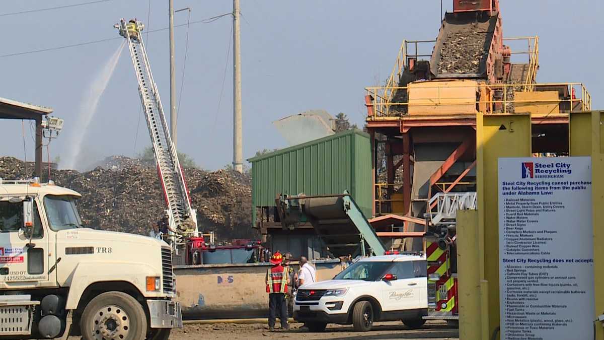 Birmingham Fire crews battle fire at a recycling plant