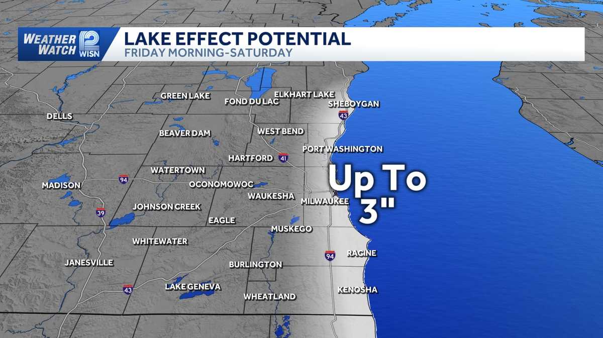 Lake effect snow in forecast for Friday-Saturday in southeast Wisconsin