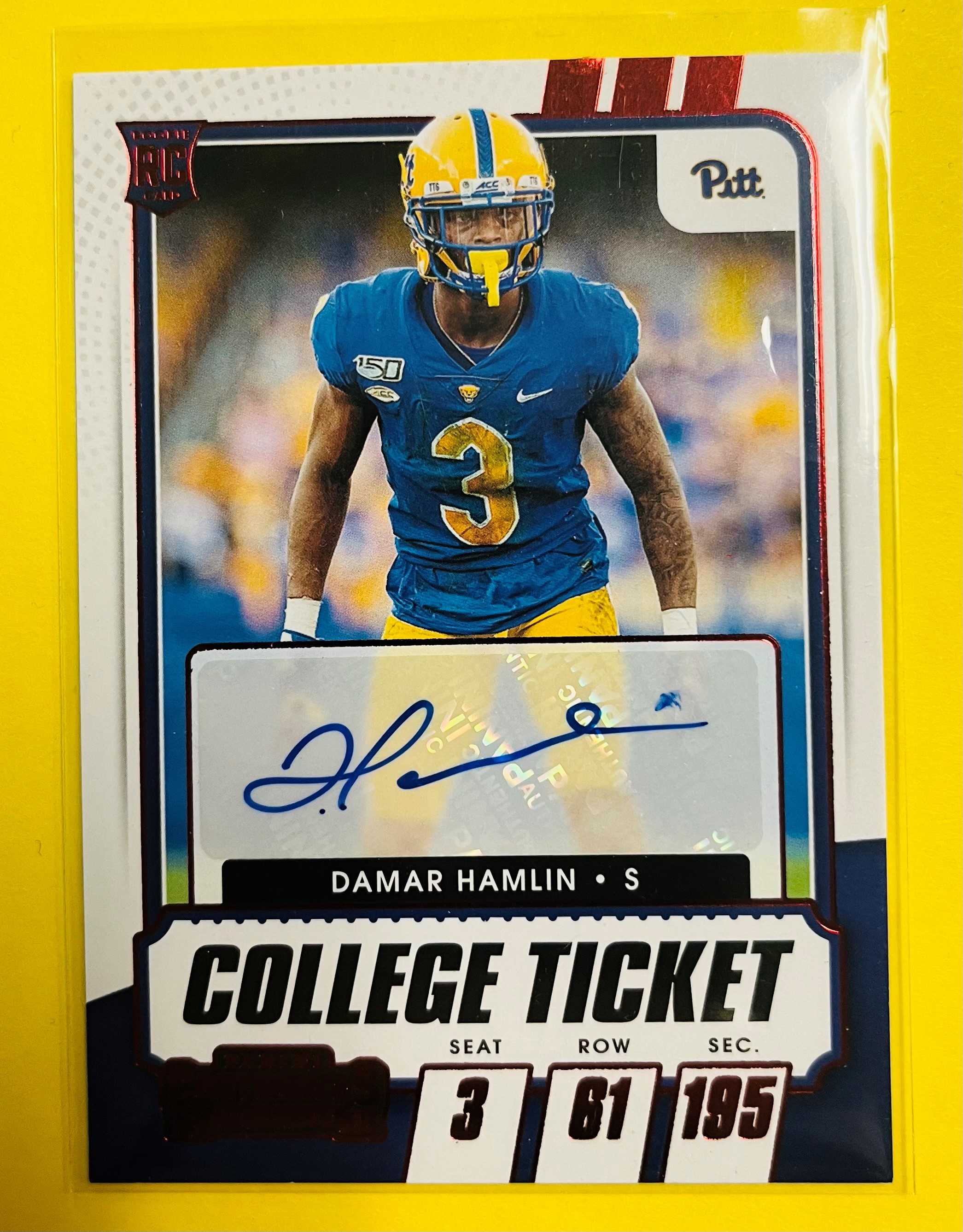 2021 SAGE Hit Premier Draft #118 Damar Hamlin Pre-Rookie NCAA Football  Trading Card in Raw (NM or Better) Condition