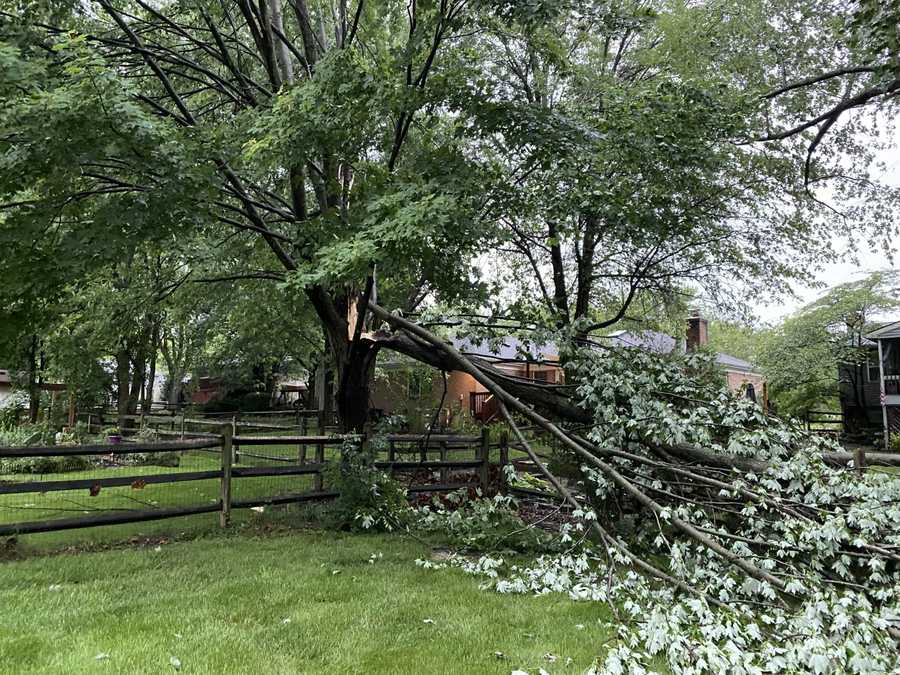 Severe storm damage in Landen, Ohio.