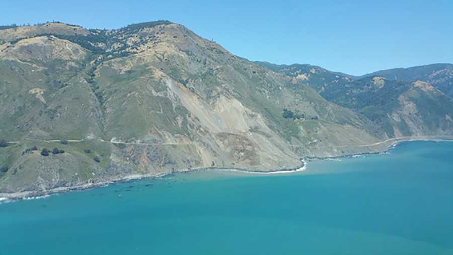 A quarter-mile of Highway 1 was covered by as much as 80 feet of stone and soil because of a massive landslide on Saturday, May 20, 2017.