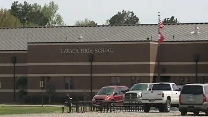 The exterior of Lavaca High School taken in the parking lot