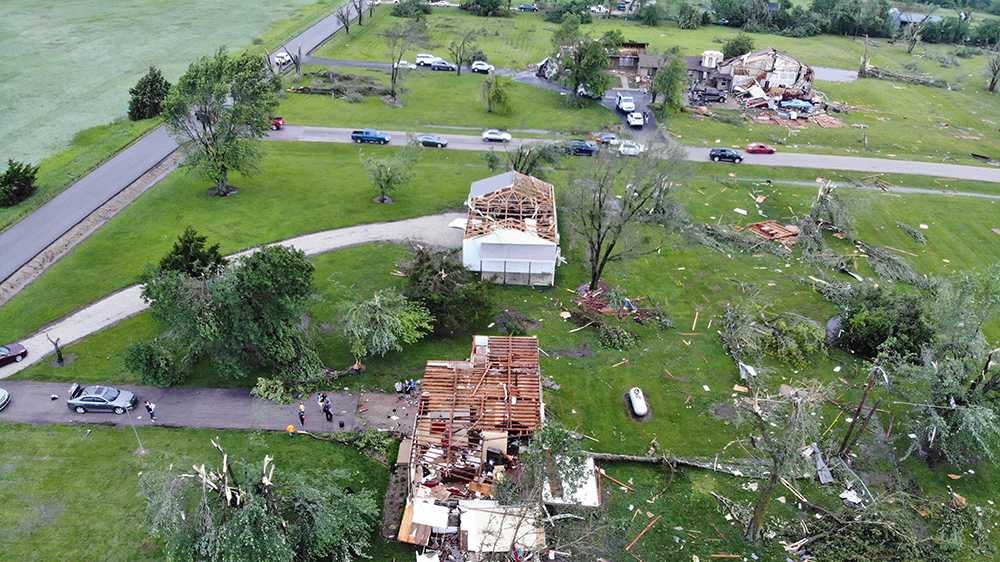 Drone photos show extent of tornado damage in Douglas County