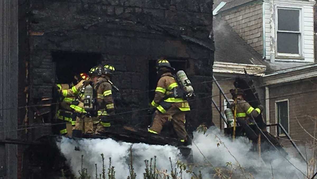 One person rescued during fire at a row house in Lawrenceville