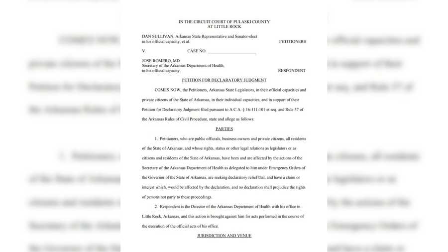 Arkansas lawmakers file lawsuit against department of health