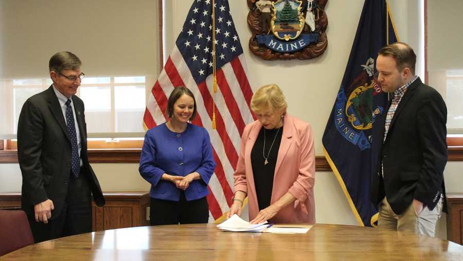 Gov. Janet Mills has signed a bill that changes state laws that refer to the governor and state justices as "he," ''him," or "his."