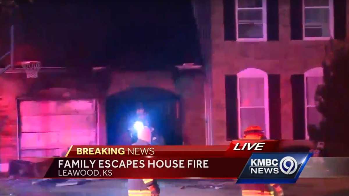Early Monday morning fire forces Leawood family from home