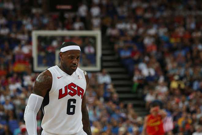 The&#x20;USA&amp;apos&#x3B;s&#x20;LeBron&#x20;James&#x20;during&#x20;the&#x20;Men&amp;apos&#x3B;s&#x20;Basketball&#x20;Final&#x20;between&#x20;USA&#x20;and&#x20;Spain&#x20;at&#x20;the&#x20;North&#x20;Greenwich&#x20;Arena&#x20;during&#x20;the&#x20;London&#x20;2012&#x20;Olympic&#x20;games.&#x20;London,&#x20;UK.&#x20;12th&#x20;August&#x20;2012.&#x20;&#x28;Photo&#x3A;&#x20;Steve&#x20;Christo&#x29;&#x20;&#x28;Photo&#x20;by&#x20;Steve&#x20;&#x20;Christo&#x2F;Corbis&#x20;via&#x20;Getty&#x20;Images&#x29;