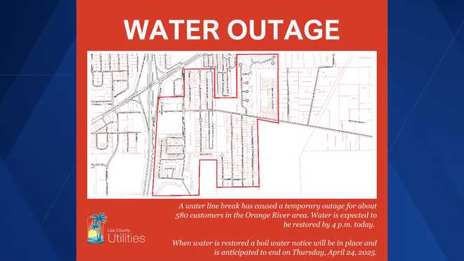 lee county water outage 4-21-25