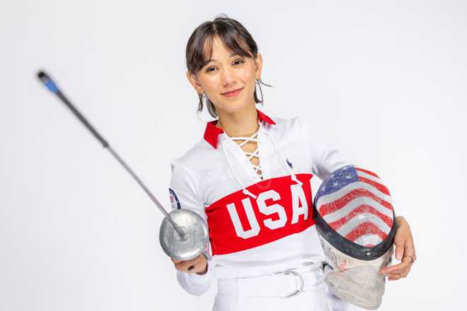 NEW&#x20;YORK,&#x20;NEW&#x20;YORK&#x20;-&#x20;APRIL&#x20;16&#x3A;&#x20;Fencer&#x20;Lee&#x20;Kiefer&#x20;poses&#x20;for&#x20;a&#x20;portrait&#x20;during&#x20;the&#x20;2024&#x20;Team&#x20;USA&#x20;Media&#x20;Summit&#x20;at&#x20;Marriott&#x20;Marquis&#x20;Hotel&#x20;on&#x20;April&#x20;16,&#x20;2024&#x20;in&#x20;New&#x20;York&#x20;City.&#x20;&#x28;Photo&#x20;by&#x20;Mike&#x20;Coppola&#x2F;Getty&#x20;Images&#x29;