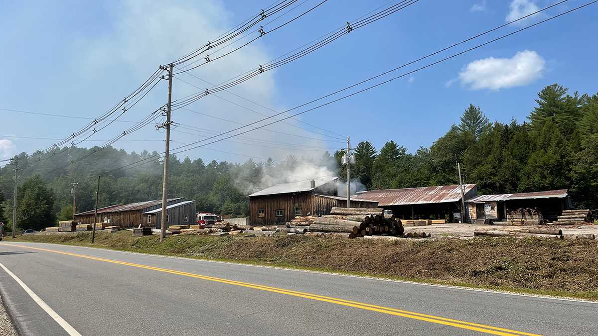 Firefighters battle fire at lumberyard in Lempster, NH