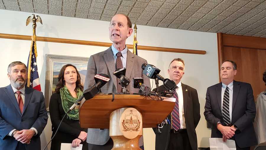FILE -- Vermont Health Commissioner Mark Levine holds a press conference with state health officials.