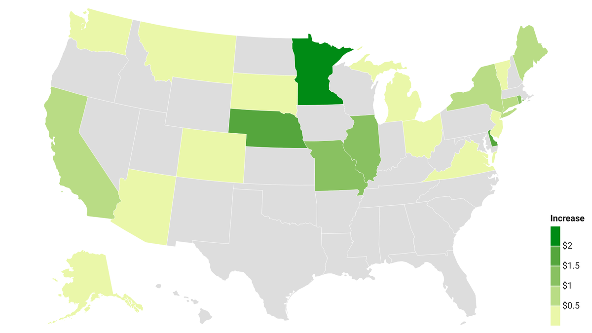 Mapped Where the minimum wage will rise in 2025