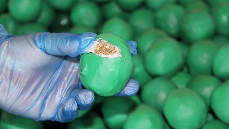 Lime-shaped bundles containing 3,947 pounds of marijuana seized by CBP officers at Pharr International Bridge