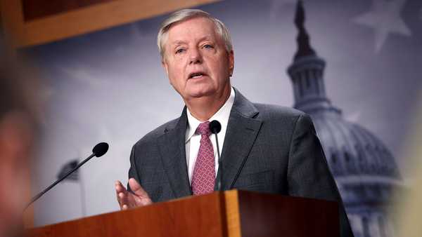 U.S. Sen. Lindsey Graham (R-SC) speaks on southern border security and illegal immigration, during a news conference at the U.S. Capitol on July 30, 2021 in Washington, DC.